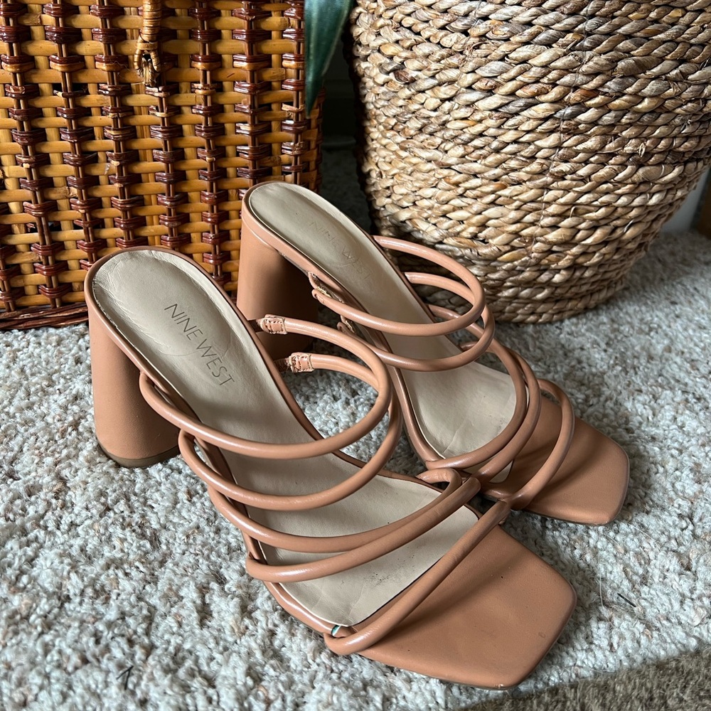 Nine West Tan Strappy Women's Heels